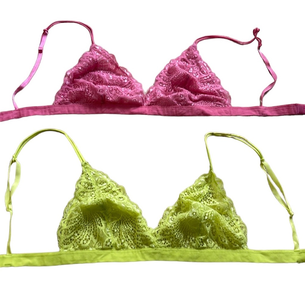 Urban Outfitters Out From Under Two Women’s Unlined Triangle Bras Lace Medium